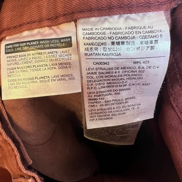 Levi’s Maroon 514 Straight Leg Jeans Men’s Casual NWT 29x32 0296 Red - Picture 8 of 11